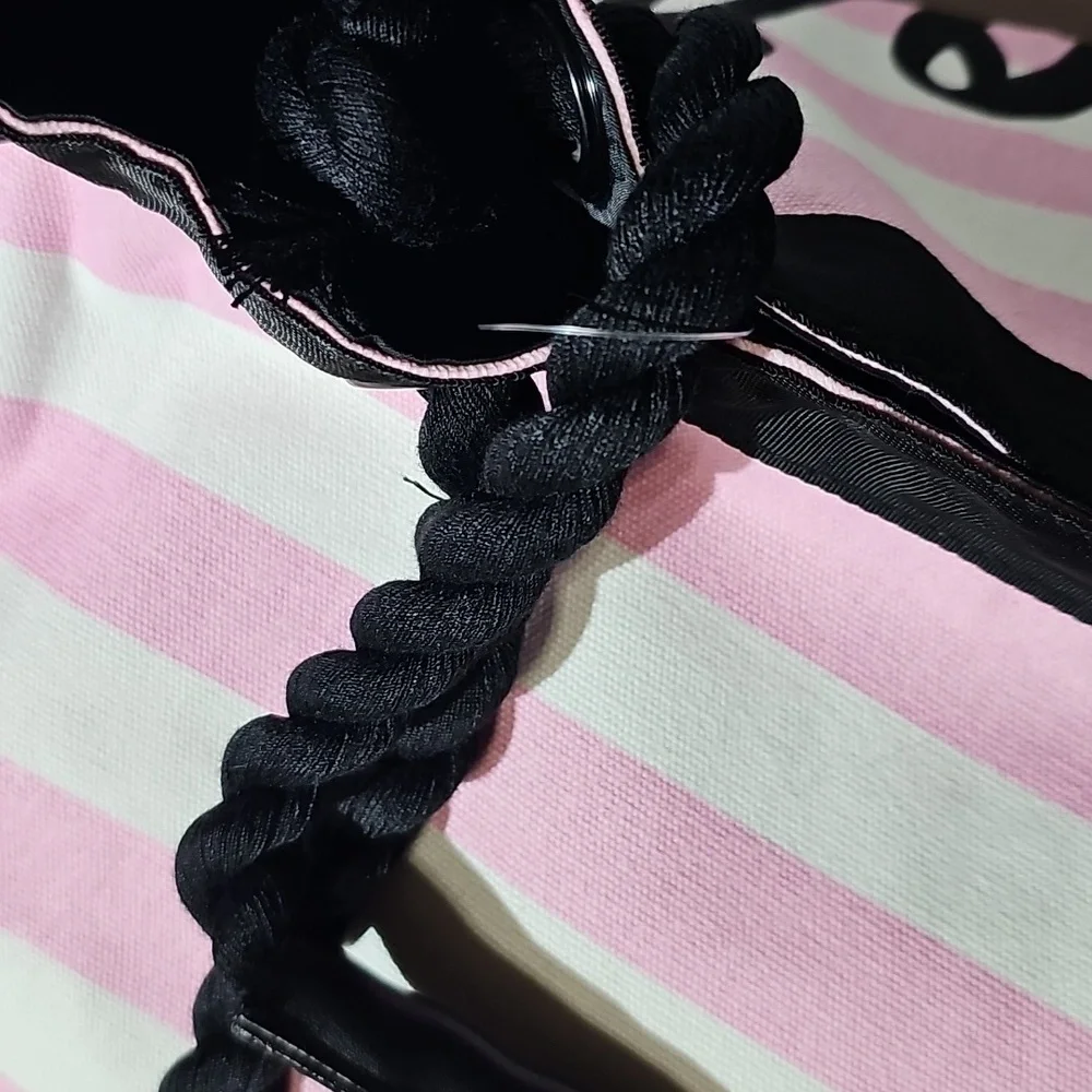 Victoria's Secret Pink, White Striped Tote New - Picture 6 of 14